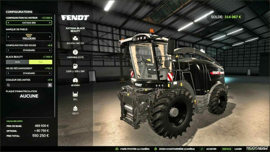 FS25 Fendt Harvester Mod: Katana (Black) (Featured)