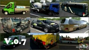 ETS2 Mod: AI Traffic Vehicle Paint JOB Pack by Joker V0.7 (Featured)