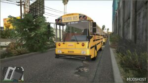 GTA 5 Vehicle Mod: 2001 Thomas MPV School Bus ER Addon ELS V Beta (Featured)