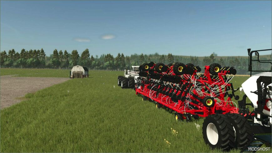 FS25 Attachment Mod: Bourgault 3420 100 Paralink HOE Drill + 71300 AIR Cart (Featured)