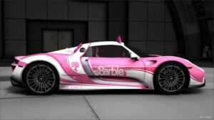 GTA 5 Porsche Vehicle Mod: 918 Spyder Barbie (Image #2)