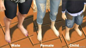 Sims 4 Elder Mod: HD Feet V11. Compatible with EA Toenail Polish. ALL Ages. Base Game. (Featured)