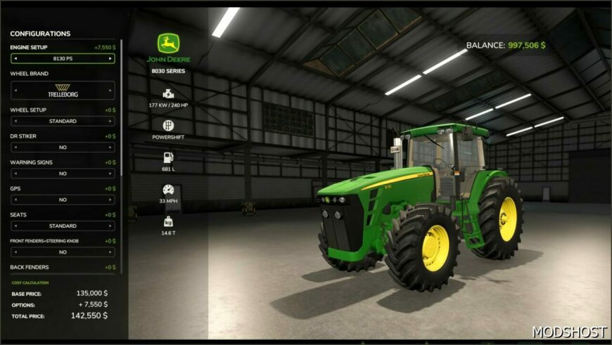 FS25 John Deere Tractor Mod: 8130 8530 (Featured)