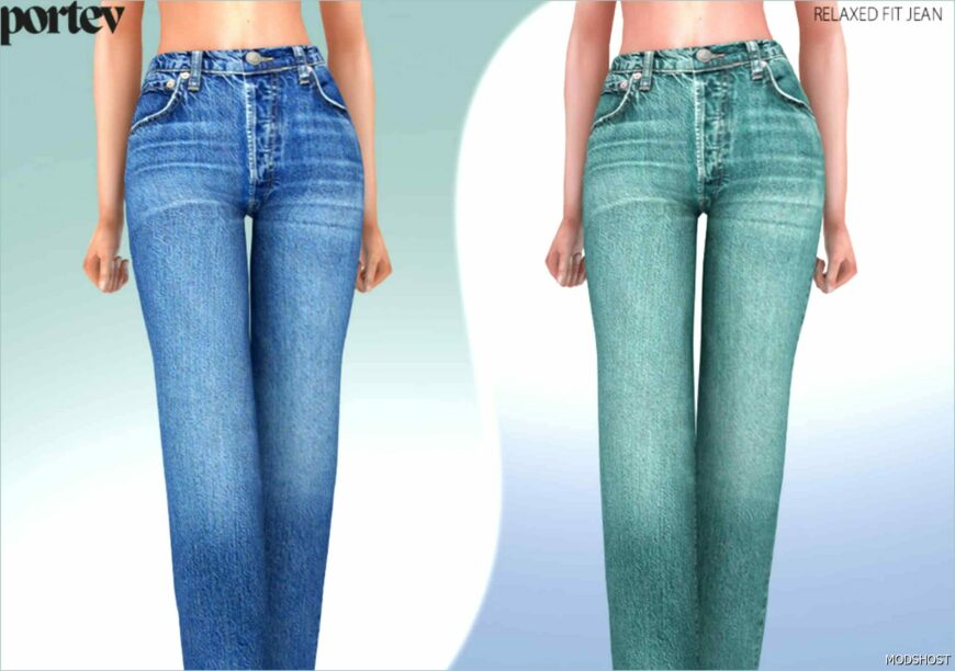 Sims 4 Female Clothing Mod: Relaxed FIT Jean (Featured)