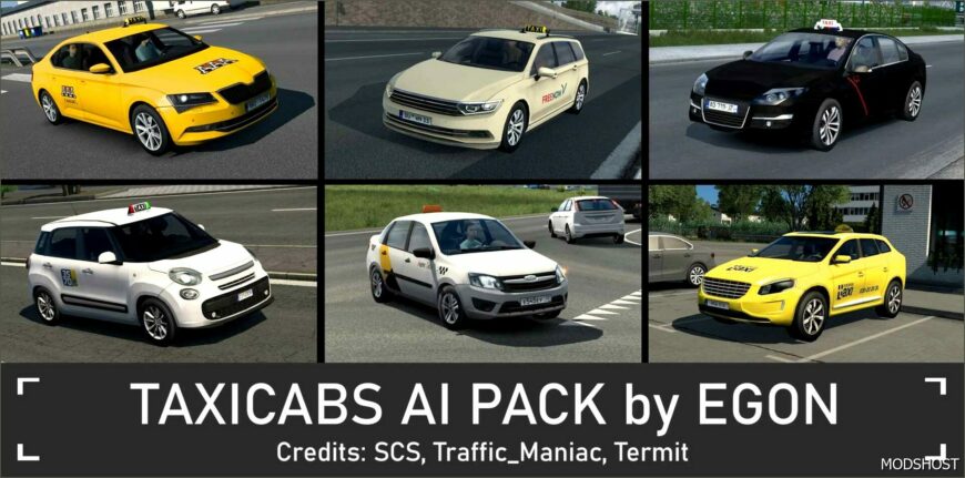 ETS2 Mod: Taxicabs AI Pack by Egon (Featured)