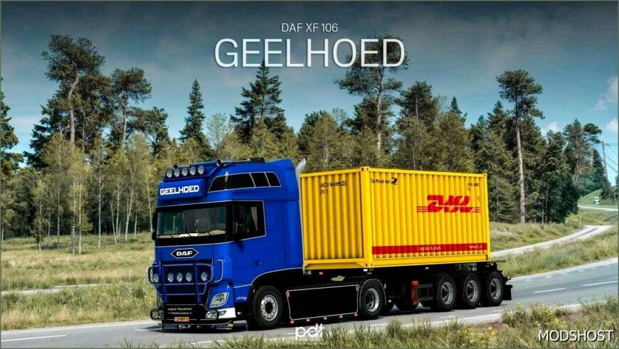 ETS2 DAF Truck Mod: XF106 480 Gebroeders Geelhoed + Trailer V7.0 (Featured)