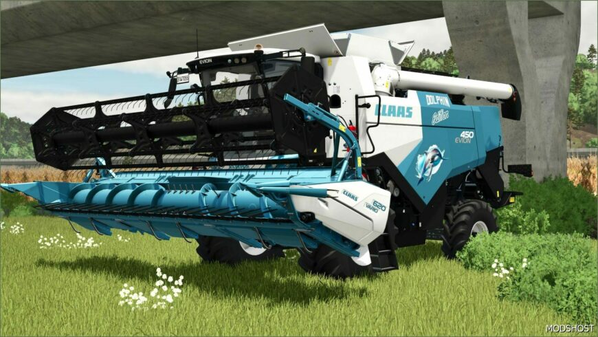 FS25 Claas Harvester Mod: Evion 450 Dolphin Edition (Featured)