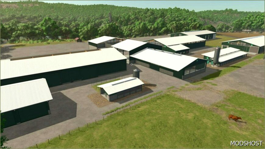 FS25 Mod: White Roof Buildings Pack V1.0.0.1 (Featured)