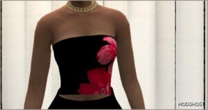 GTA 5 Player Mod: Pretty Floral Tube TOP for MP Female (Image #2)