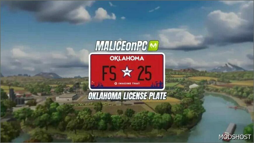 FS25 Mod: Oklahoma License Plate (Featured)