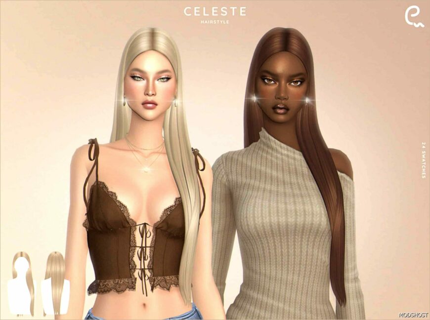 Sims 4 Female Mod: Celeste Hairstyle (Featured)