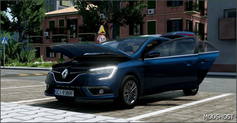 BeamNG Renault Car Mod: 2016-2020 Renault Megane IV Sedan 0.34 (Featured)