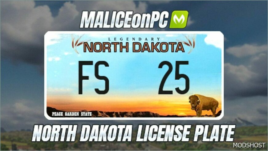 FS25 Mod: North Dakota License Plate (Featured)