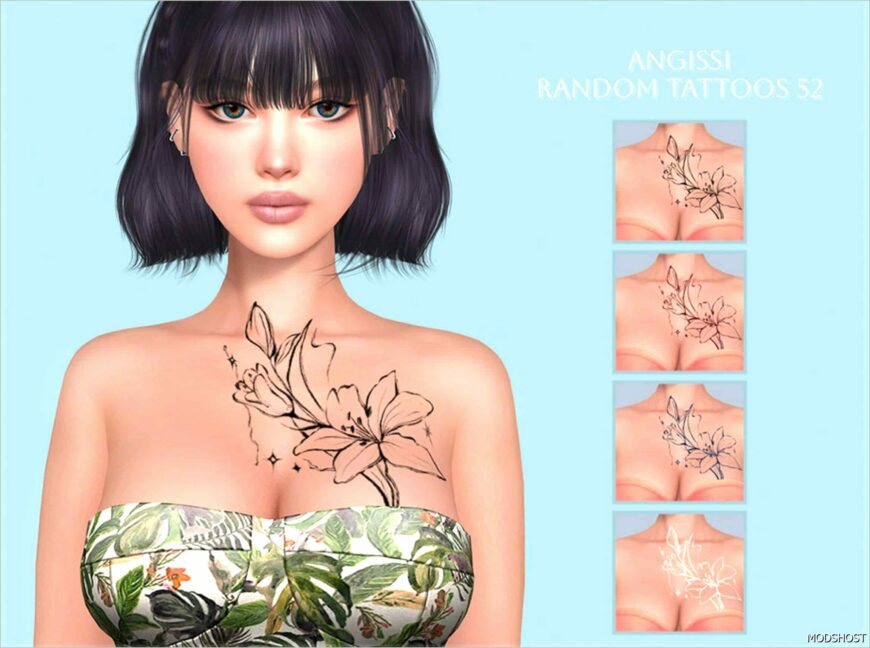 Sims 4 Female Mod: Random Tattoos 52 (Featured)