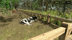 FS25 Shed Mod: Small COW Pasture with Wooden Fences Autowater V4.2 (Featured)