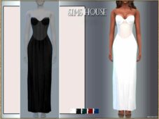 Sims 4 Dress Clothing Mod: Long Dress with Corset (Featured)