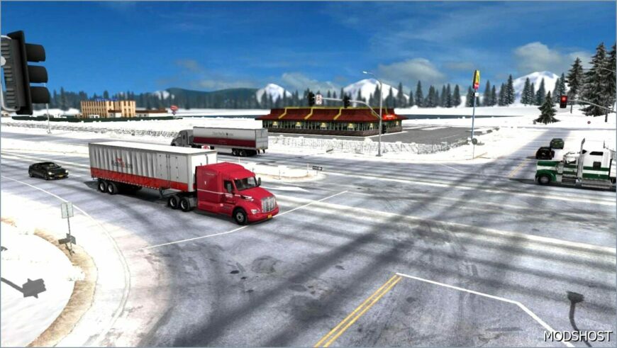 ATS Winter Mod: Dalton and Elliot HWY Extreme 1:1 Winter Map 1.53.2.1 (Featured)