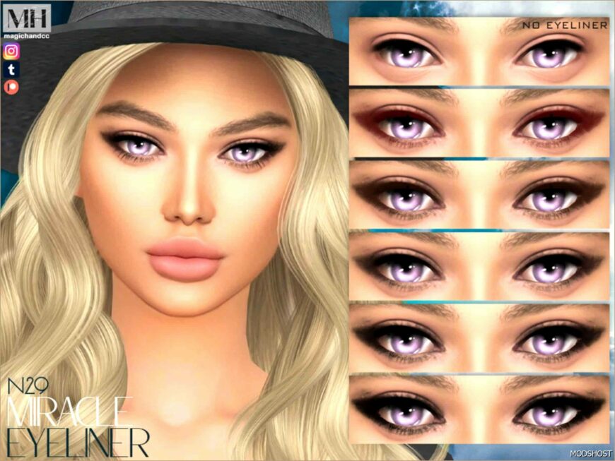 Sims 4 Eyeliner Makeup Mod: Miracle Eyeliner (Featured)