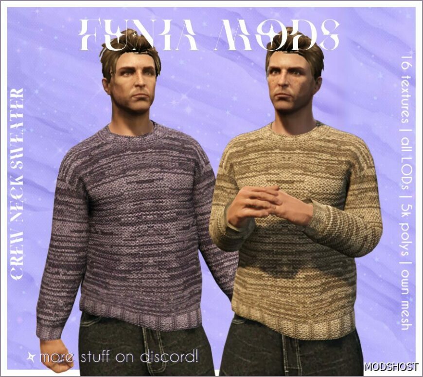 GTA 5 Player Mod: Crew Neck Sweater for MP Male (Featured)