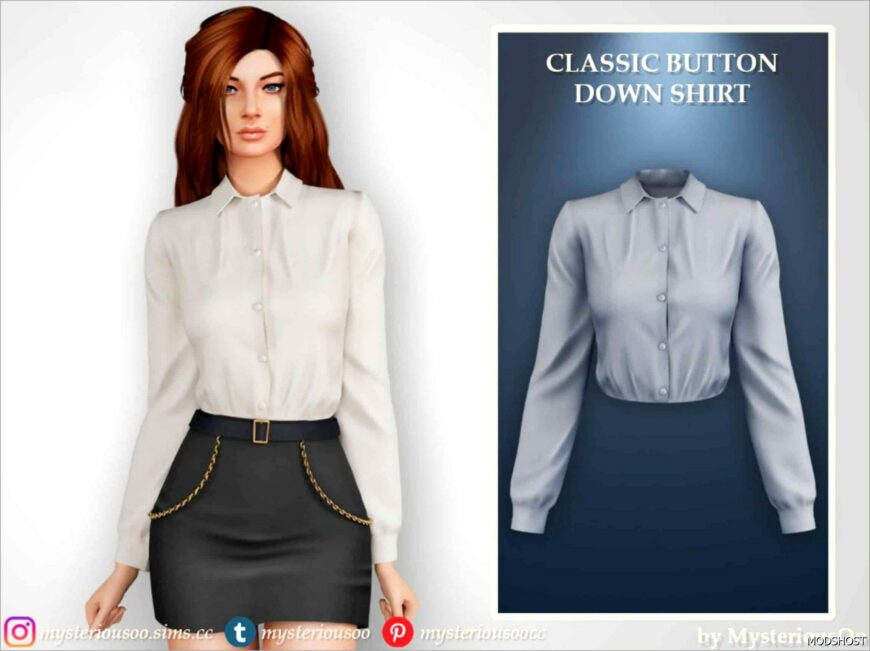 Sims 4 Clothing Mod: Classic Button down Shirt (Featured)