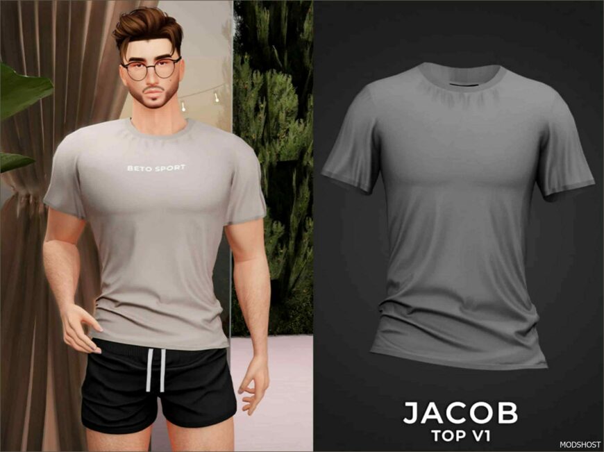 Sims 4 Male Clothing Mod: Jacob TOP V1 (Featured)