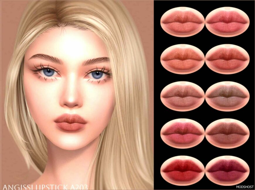 Sims 4 Lipstick Makeup Mod: A203 (Featured)