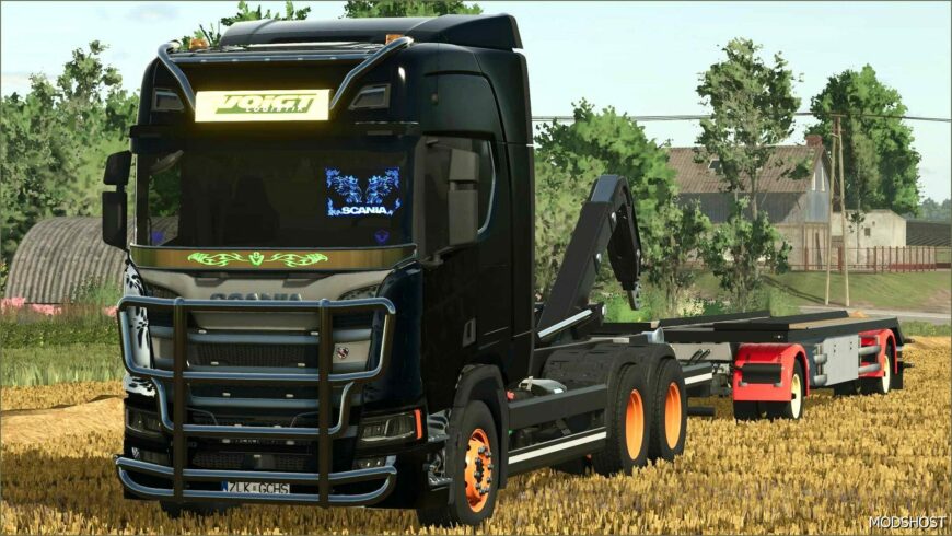 FS25 Scania Truck Mod: R HKL & Hueffermann HKL Container Trailer (Featured)