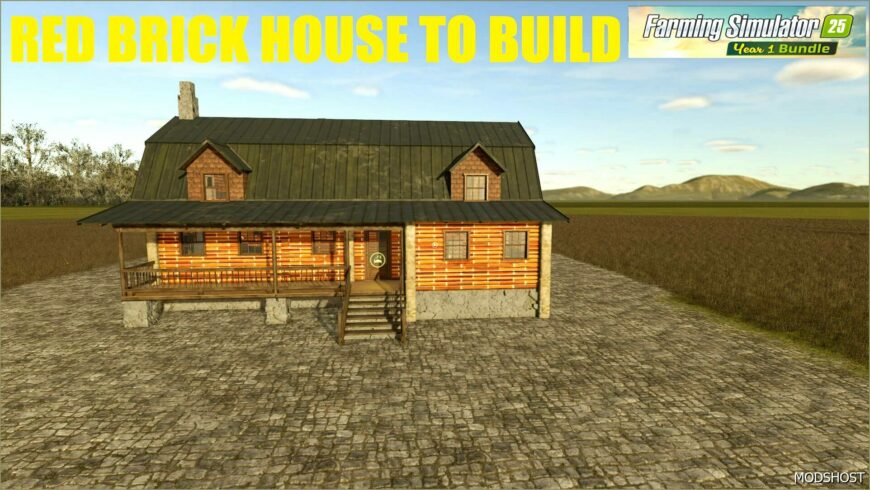 FS25 Building Mod: Redbrick House to Build V1.1 (Featured)