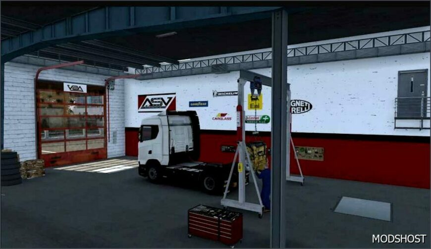 ETS2 Mod: Garage for ASV Logistica (Featured)