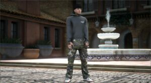 GTA 5 Player Mod: Fear of GOD Essentials Kids Fleece Hoodie but for MP Male (Image #2)