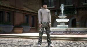 GTA 5 Player Mod: Fear of GOD Essentials Kids Fleece Hoodie but for MP Male (Image #3)