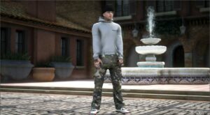 GTA 5 Player Mod: Fear of GOD Essentials Kids Fleece Hoodie but for MP Male (Image #4)