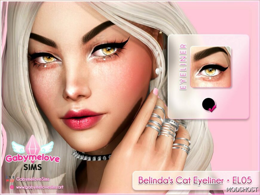 Sims 4 Elder Makeup Mod: Belinda's Cat Eyeliner • EL05 (Featured)