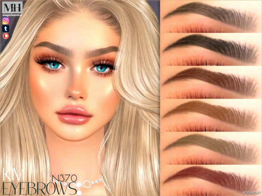 Sims 4 Eyebrows Makeup Mod: KIM Eyebrows N370 (Featured)