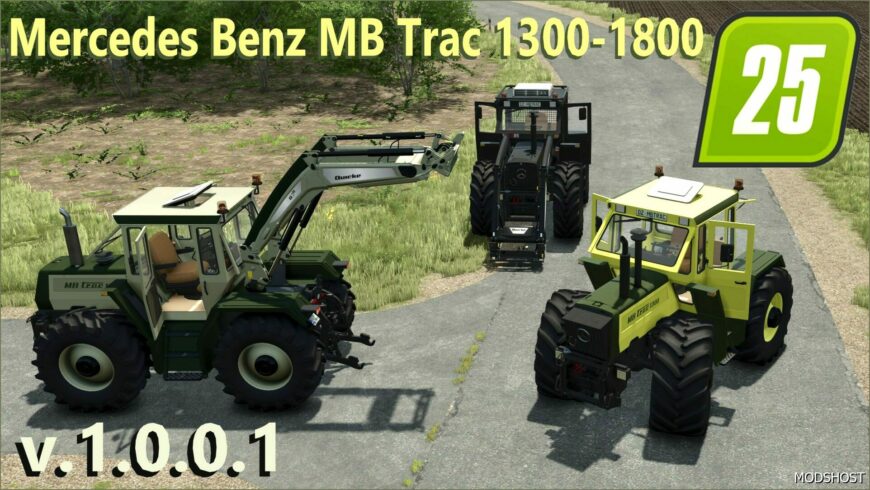 FS25 Mercedes-Benz Tractor Mod: Mercedes Benz MB Trac 1300 – 1800 V1.0.0.1 (Featured)