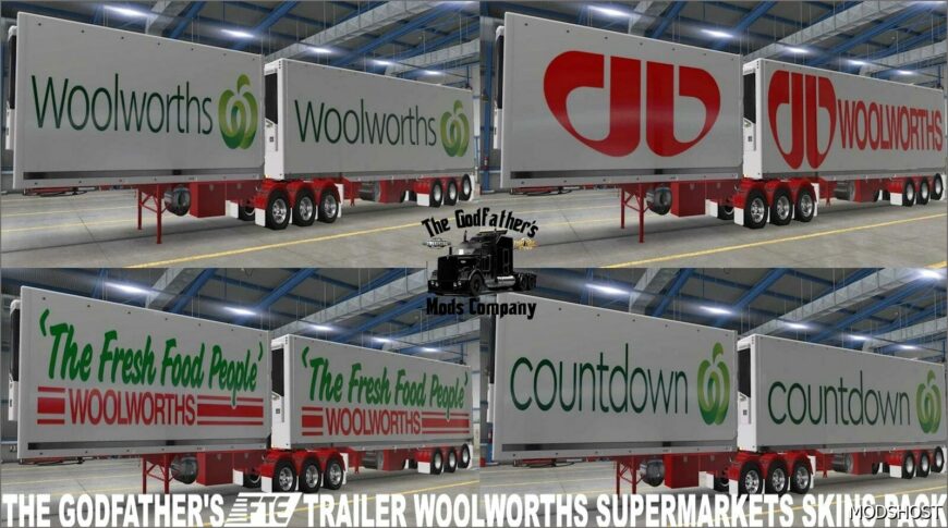 ATS Mod: The Godfather’s FTE Trailer Woolworths Supermarkets Skins Pack (Featured)