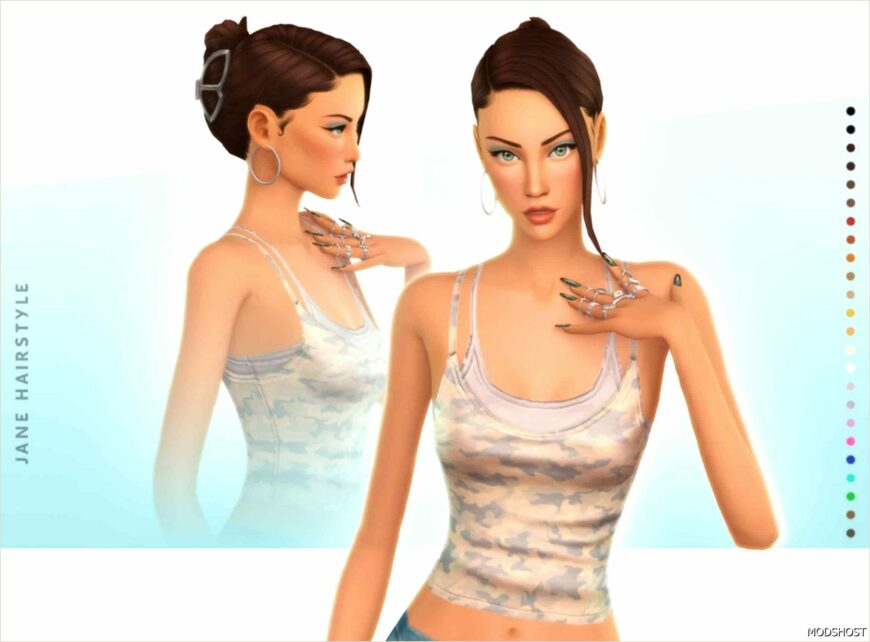 Sims 4 Female Mod: Jane Hairstyle – Style 4 (Featured)