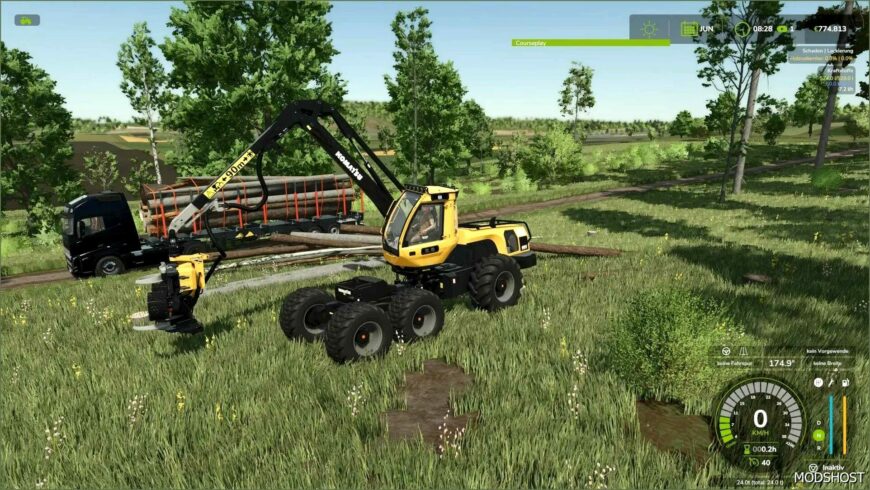 FS25 Komatsu Logging Mod: Wood Harvester Komatsu 951 (Featured)