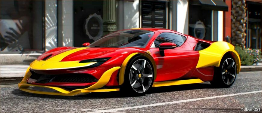 GTA 5 Ferrari Vehicle Mod: Customs Ferrari SF90 Spider Bodykit (Featured)