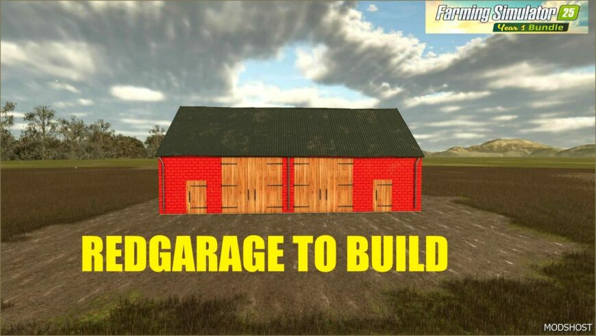 FS25 Building Mod: Redbrick Garage to Build (Featured)