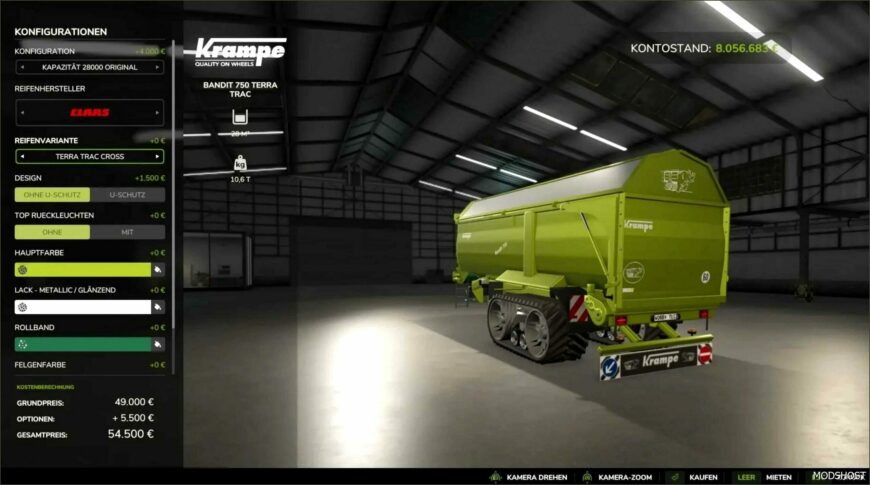 FS25 Auger Mod: Krampe Bandit 750 Terratrac Wobbytec (Featured)