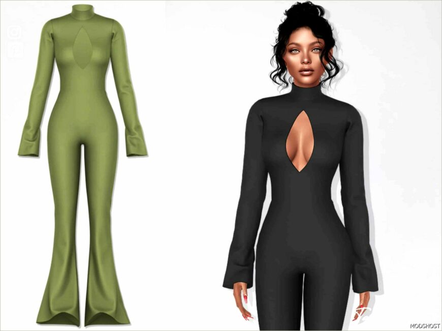 Sims 4 Female Clothing Mod: Elora Jumpsuit (Featured)