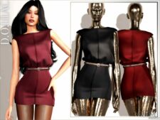 Sims 4 Teen Clothing Mod: Belted Silk Mini Dress (Featured)